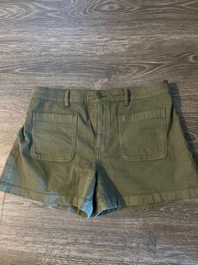 Madewell Women’s Olive Green High-Rise Pocket Shorts